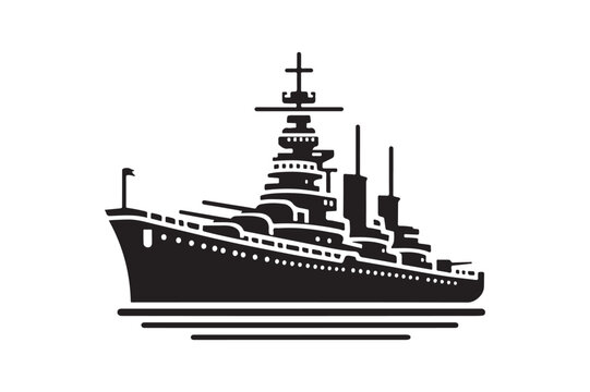 black battleship on white background clip art preview
