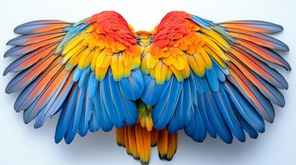 Obraz premium Vibrant Macaw Feathers Spread Wide Generative AI
