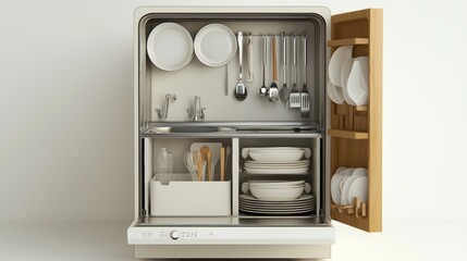 Efficient Tiny Kitchen Design with Customizable Storage and Integrated Dishwasher for Modern Homes