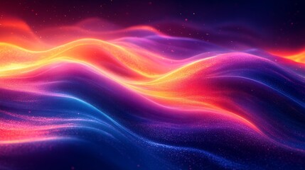 Obraz premium Abstract glowing waves in neon colors Generative AI