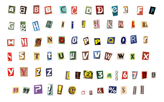 Retro Magazine Newspaper Cutout Letters and Numbers Alphabet