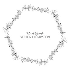 Floral wreath with leaves for wedding, Decorative element for design A gorgeous leaves wreath that will look lovely on wedding invites, cards, and logos.