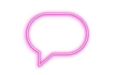 Abstract neon gradient glowing speech bubble on transparent background. comic speech bubbles sparkle tube light. speech balloon. glowing chat balloon PNG