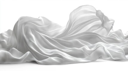 Flowing White Fabric Generative AI