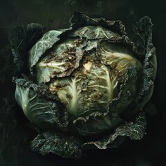 Obraz premium A Detailed Look at a Cabbage