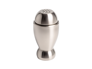a silver salt shaker with a round top