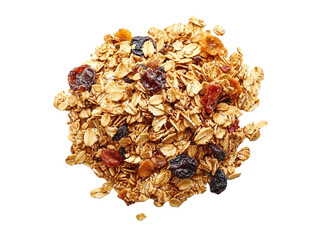 a pile of oatmeal with raisins and nuts