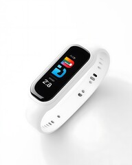A state-of-the-art fitness tracker with an elongated, streamlined design, set against a pure white background. 