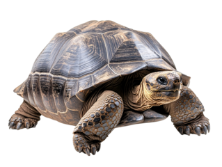 a tortoise on a white background