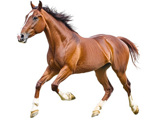 Obraz premium a horse running on a white background