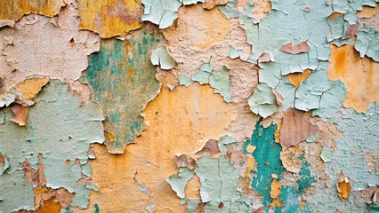 Obraz premium Textured Wall with Peeling Paint in Soft Colors Perfect for Backgrounds and Artistic Projects