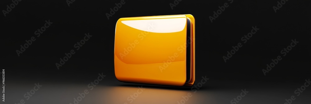 Poster a 3d of a shiny orange folder icon with rounded corners and a subtle shadow, symbolizing organizatio