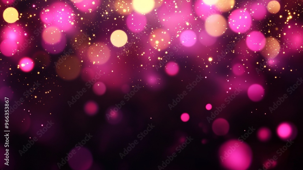 Poster a beautiful abstract background featuring a soft pink and gold bokeh effect. the image evokes a sens