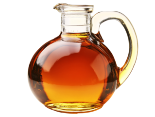 a glass jug with a brown liquid in it