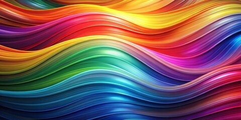 Naklejka premium Abstract Rainbow Waves 3D Rendered Colorful Swirls, Abstract, Gradient, Waves, Color, Design, 3D