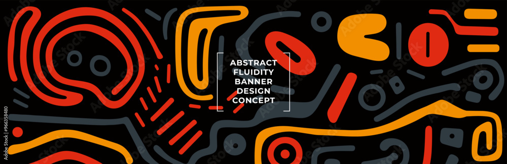 Aufkleber geometric abstract doodle banner featuring simple shapes and lines in minimalistic primitive style s