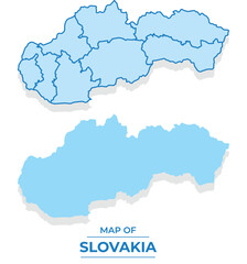 Vector Slovakia map set simple flat and outline style illustration