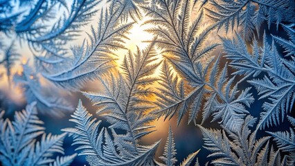 Close-Up of Frost on Glass Showcasing Intricate Designs and Natural Beauty for Home Decor and Art Projects