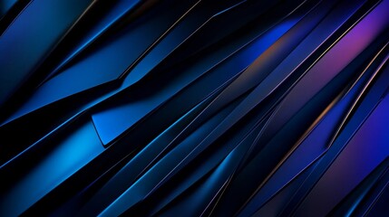 Obraz premium A modern, abstract background featuring a pattern of metallic blue and black shapes. The shapes create a sense of depth and movement, and the metallic finish adds a touch of sophistication. The backgr