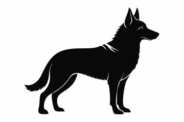 German Shepherd Dog Silhouette Vector, German Shepherd dog in different poses isolated on white background.