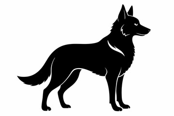 German Shepherd Dog Silhouette Vector, German Shepherd dog in different poses isolated on white background.