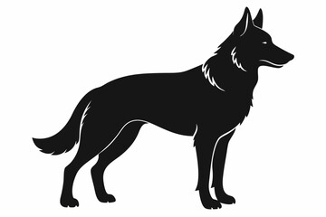 German Shepherd Bog Breed Black Silhouette Vector, Dog Silhouette Svg
