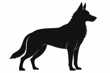 German Shepherd Bog Breed Black Silhouette Vector, Dog Silhouette Svg