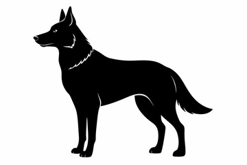 German Shepherd Bog Breed Black Silhouette Vector, Dog Silhouette Svg