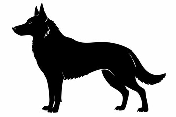 German Shepherd Bog Breed Black Silhouette Vector, Dog Silhouette Svg