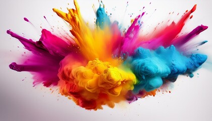 Obraz premium Dynamic Color Splash Art on White Background