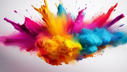 Vibrant Color Splash on White Canvas