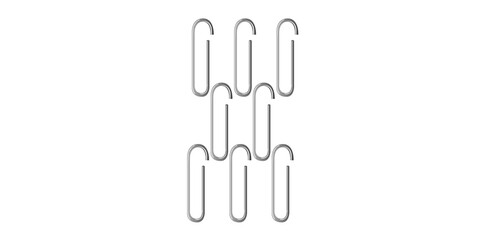 Set Of Realistic Paperclips Flat Design Vector Illustration.	