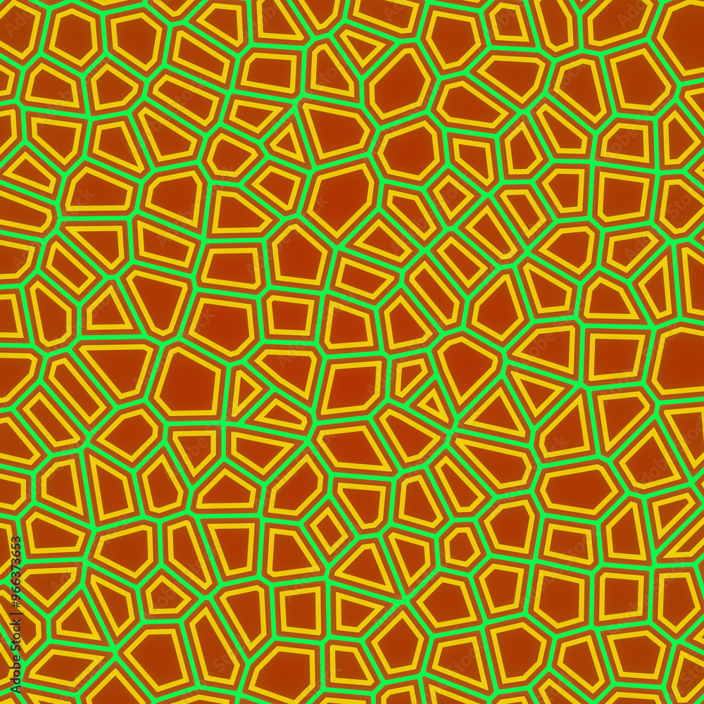 Aufkleber geometric red and green geometric mosaic pattern. 3d rendering illustration