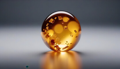 piece amber isolated white background plenty space copy