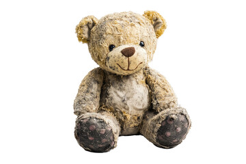 Obraz premium A charming vintage teddy bear showing signs of wear and tear, evoking a sense of nostalgia and timeless companionship with its enduringly adorable look.