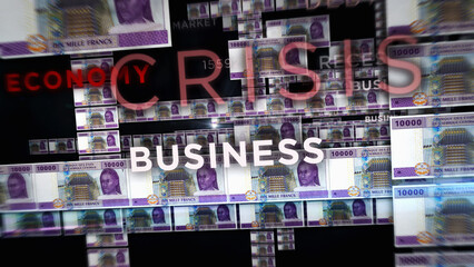 Central African CFA Franc growing pile of money concept 3d illustration