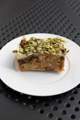 carrot cake with sunflower seeds