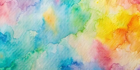 Abstract Watercolor Rainbow Landscape, Watercolor, Rainbow, Nature