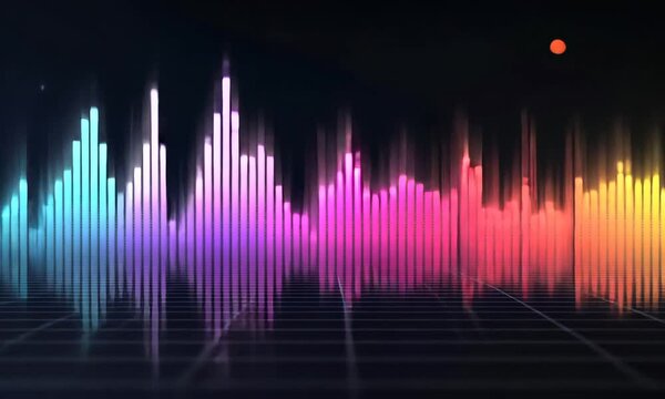Abstract Colorful Sound Wave Visualizer