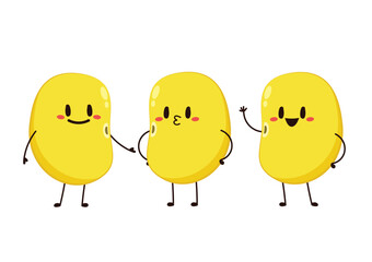 Soybean vector. Soybean character design.