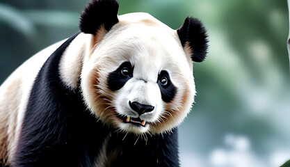 Fototapeta premium watercolor depiction panda panda showcased pristine white surface artwork explores nature diversity combin