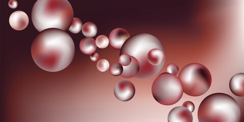 Flying metal balls of different sizes on a gradient background. creative background