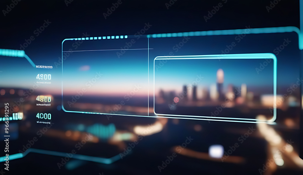 Poster abstract tech background illustrated integration augmented reality featuring overlaid digital conten