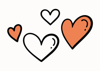  A simple and sweet illustration of four hearts, perfect for adding a touch of love and romance to your designs. This cute and charming graphic is ideal for Valentine's Day cards.