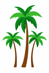  A simple illustration of three palm trees, perfect for adding a touch of tropical vibes to your designs. This cartoon style graphic is ideal for backgrounds, patterns.