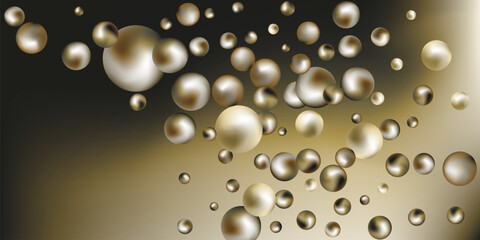 Flying metal balls of different sizes on a gradient background. creative background