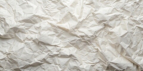 Obraz premium Crumpled White Paper Texture, Abstract, Background, Design, Crumpled Paper