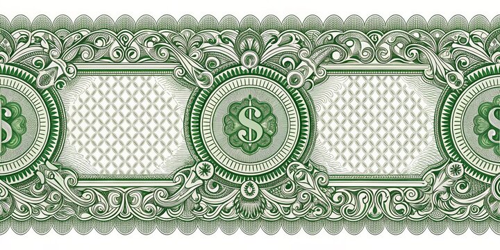 Green Dollar Bill Border, Ornate Detail, Currency, Security, Pattern, dollar bill, border
