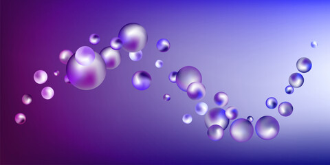 Flying metal balls of different sizes on a gradient background. creative background