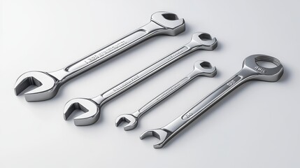 Masterful toolkit for mechanics and plumbers, depicted realistically in 3D. This vector illustration showcases a wrench, adjustable wrench, and screwdriver